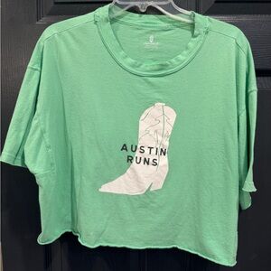 Green Graphic T-Shirt with Boot Design